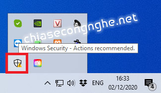 Click đúp vào biểu tượng Windows Security